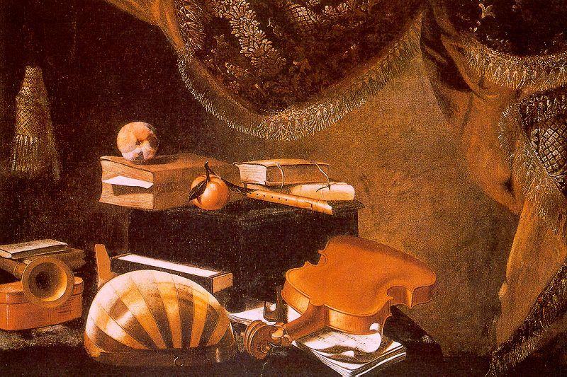 BASCHENIS, Evaristo Still-Life with Musical Instruments 01 oil painting image